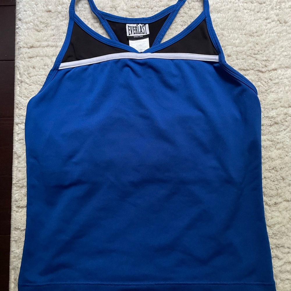 Everlast Royal Blue Athletic Tank with Black & White Trim
